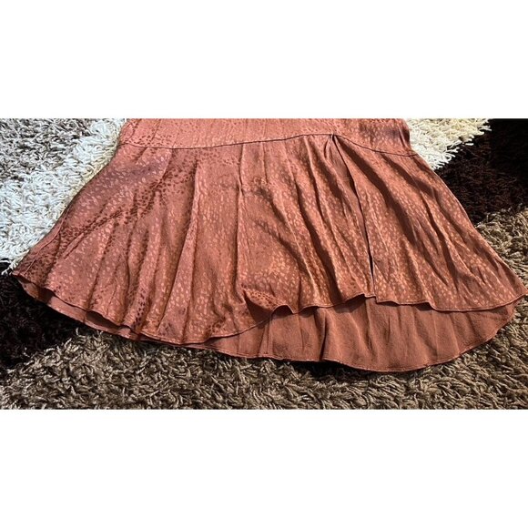 MADEWELL Midi Skirt Women 2 Flounce Hem Cheetah Jacquard Brown ND132 - Picture 11 of 11